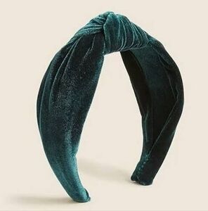 NWT J. Crew Velvet Knot Headband Turban Dark Spruce Green BN273